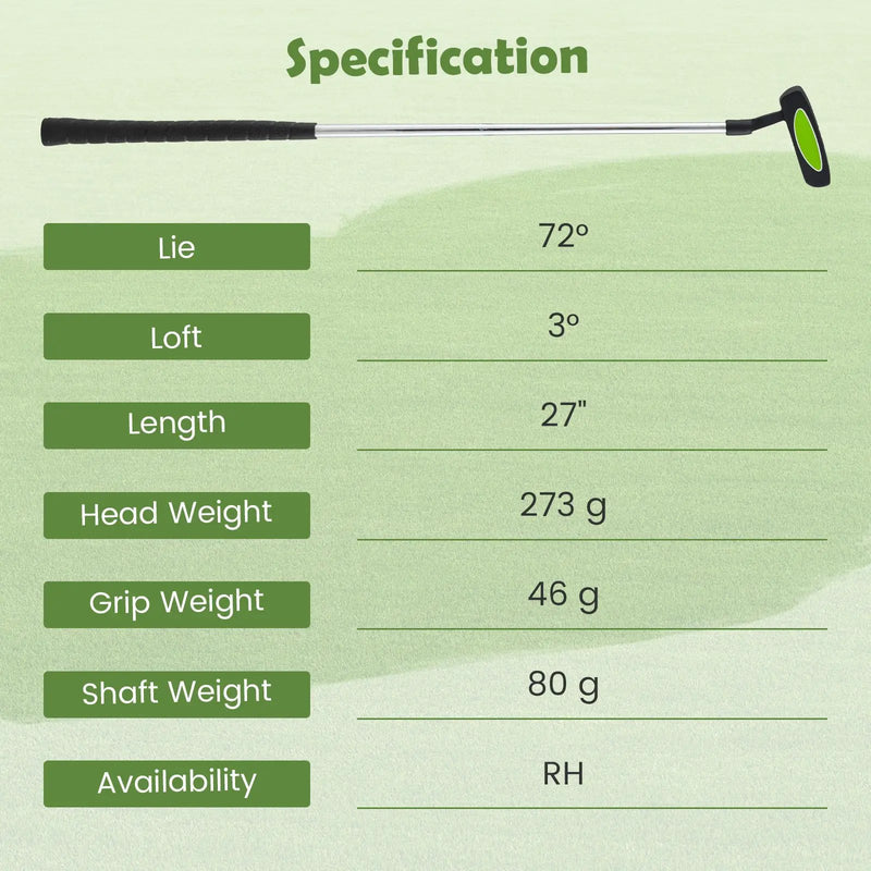 Junior Mallet Putter Individual Gold Club for 8-10 years old Kids by DirectDeals