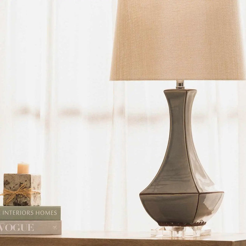 Kalilangan Gray Ceramic Table Lamp by Boutique Rugs