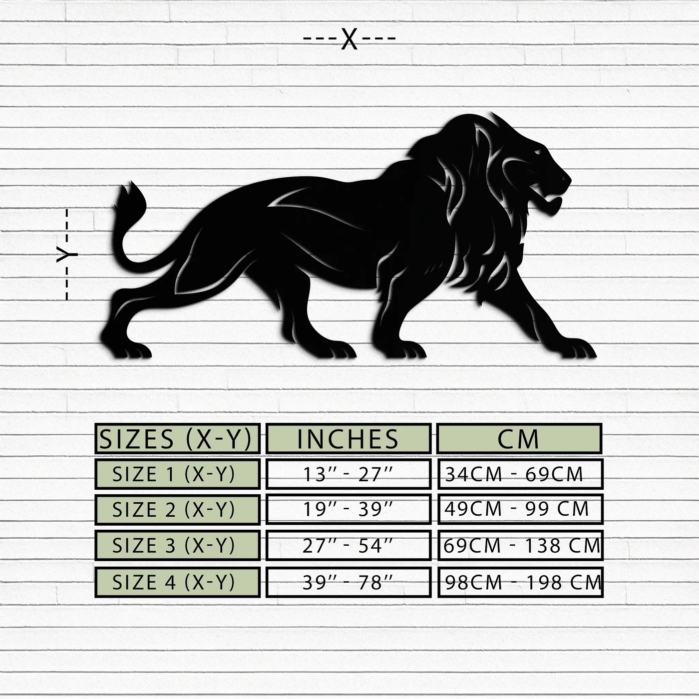 Majestic Lion Wall Art - Steel Wall Decor for Home and Office -KAF002 by Enova Art