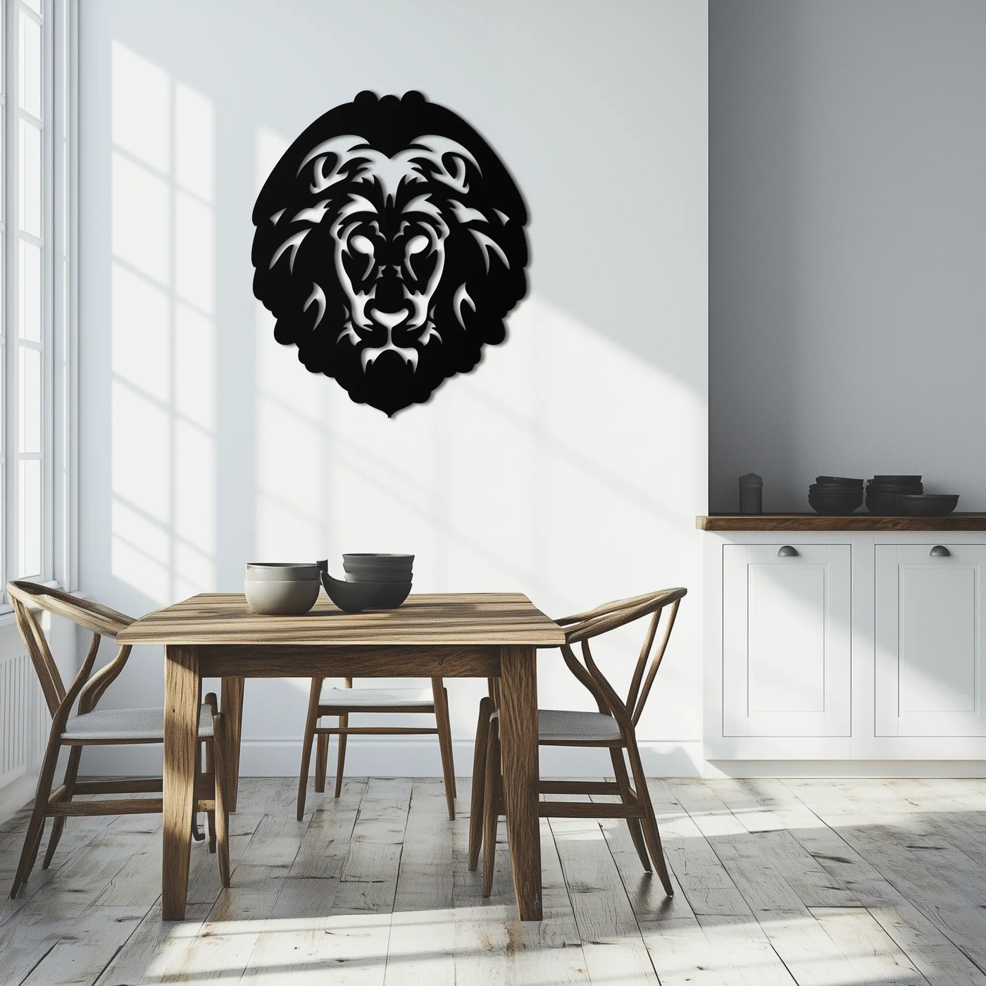 Lion Head Metal Wall Art - Steel Wall Decor for Home and Office - KAF003 by Enova Art