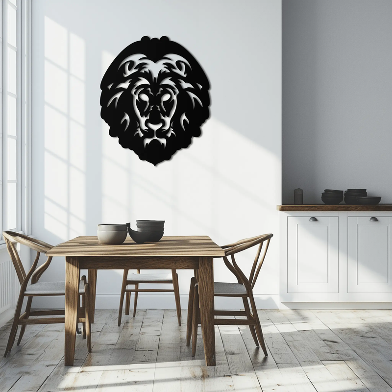 Lion Head Metal Wall Art - Steel Wall Decor for Home and Office - KAF003 by Enova Art