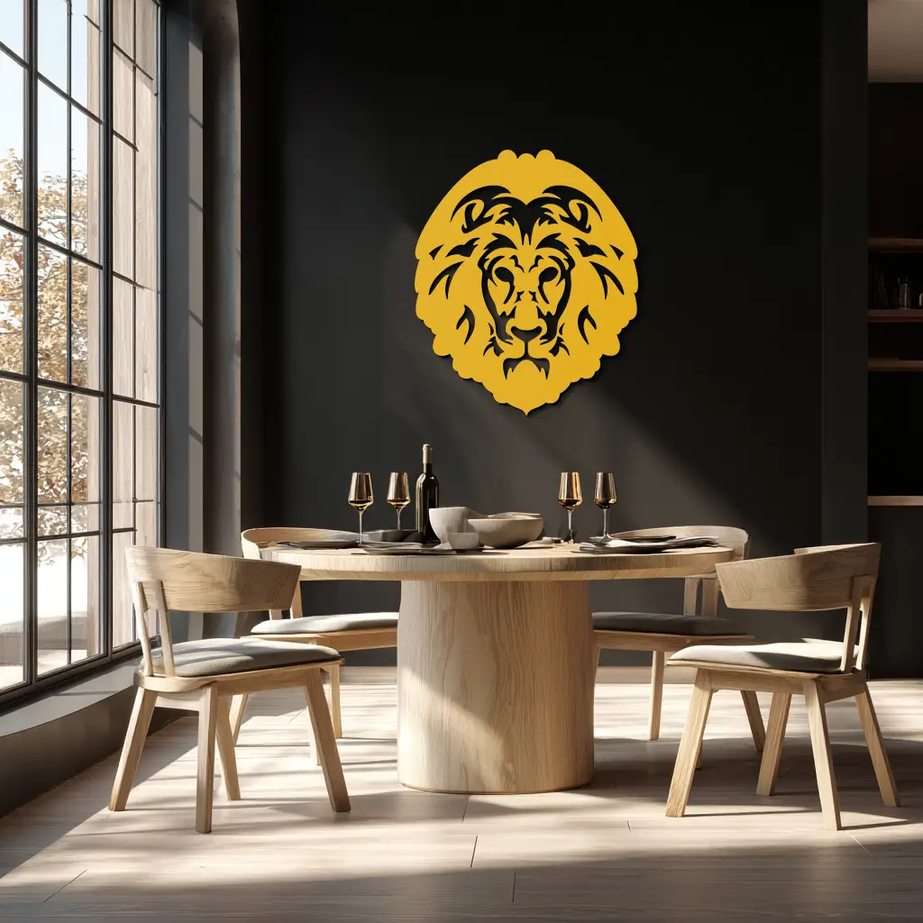 Lion Head Metal Wall Art - Steel Wall Decor for Home and Office - KAF003 by Enova Art