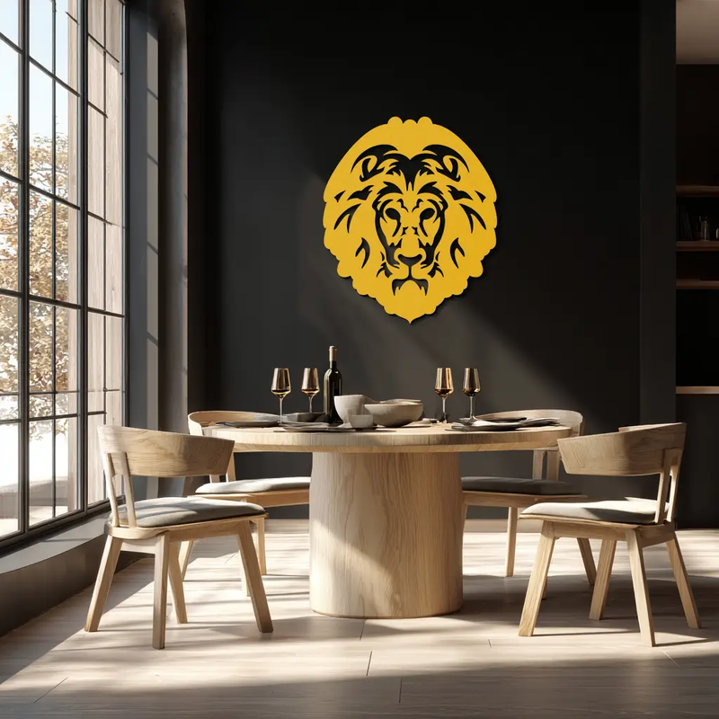 Lion Head Metal Wall Art - Steel Wall Decor for Home and Office - KAF003 by Enova Art