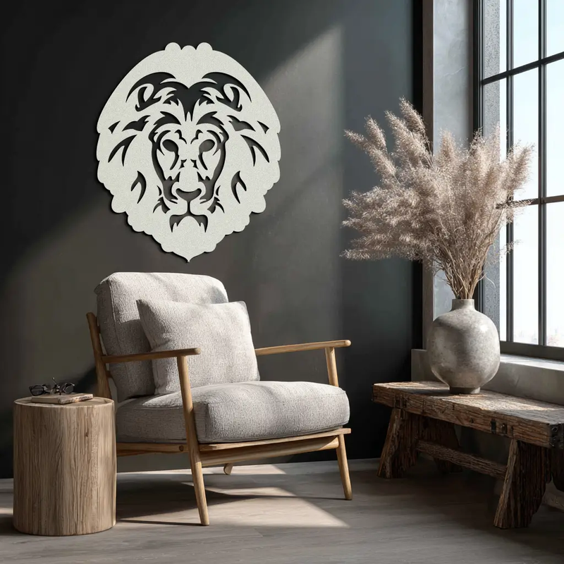 Lion Head Metal Wall Art - Steel Wall Decor for Home and Office - KAF003 by Enova Art