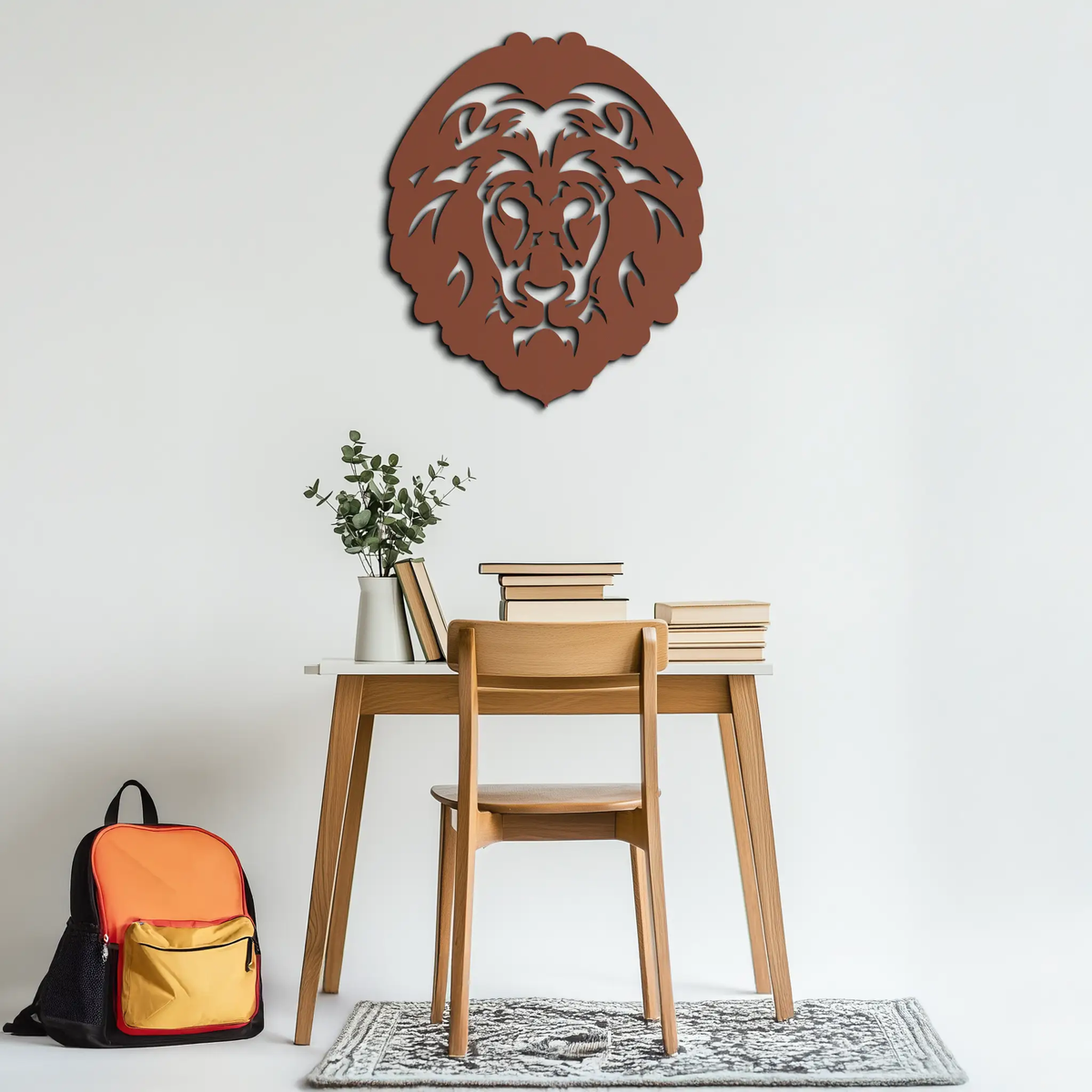 Lion Head Metal Wall Art - Steel Wall Decor for Home and Office - KAF003 by Enova Art