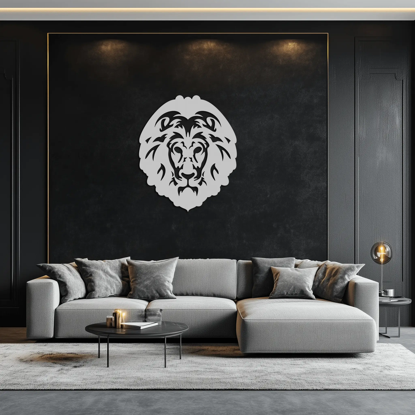 Lion Head Metal Wall Art - Steel Wall Decor for Home and Office - KAF003 by Enova Art