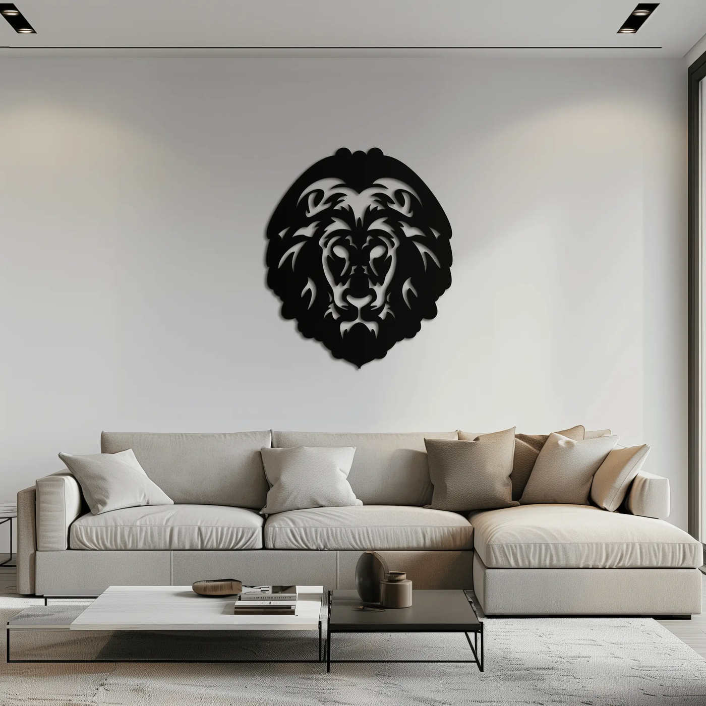 Lion Head Metal Wall Art - Steel Wall Decor for Home and Office - KAF003 by Enova Art