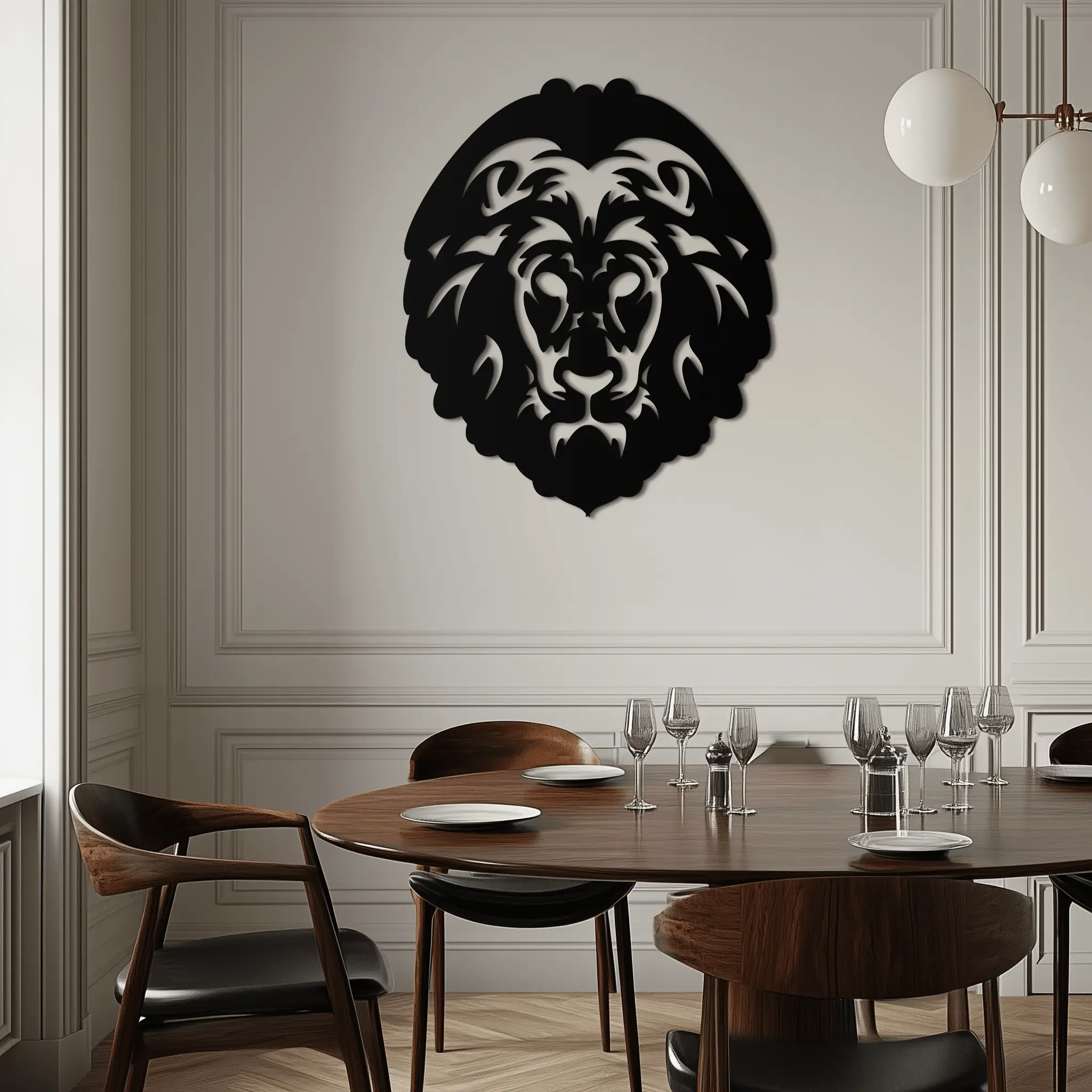 Lion Head Metal Wall Art - Steel Wall Decor for Home and Office - KAF003 by Enova Art