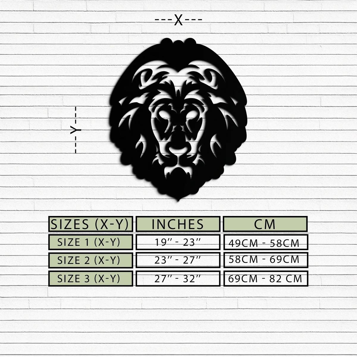 Lion Head Metal Wall Art - Steel Wall Decor for Home and Office - KAF003 by Enova Art
