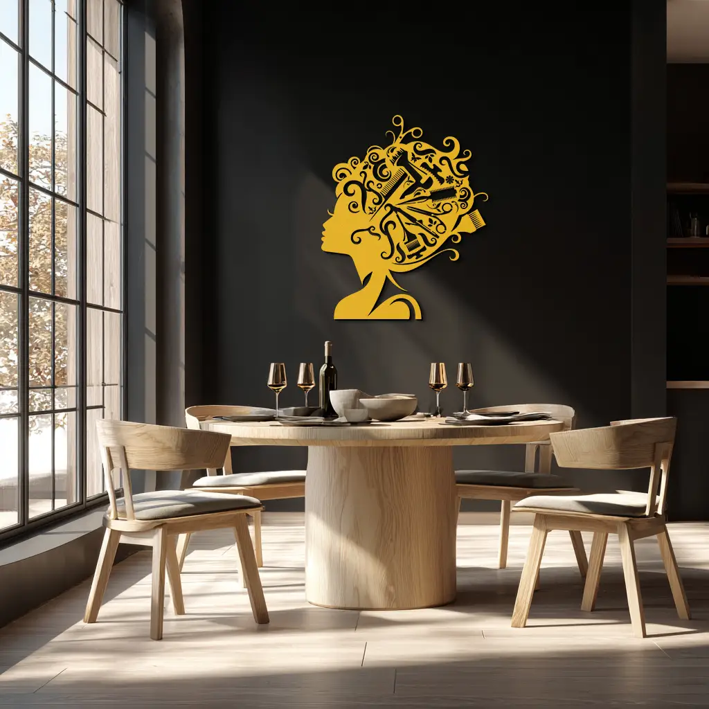 Hair Stylist Metal Wall Art - Steel Wall Decor for Salons and Studios - KAF004 by Enova Art