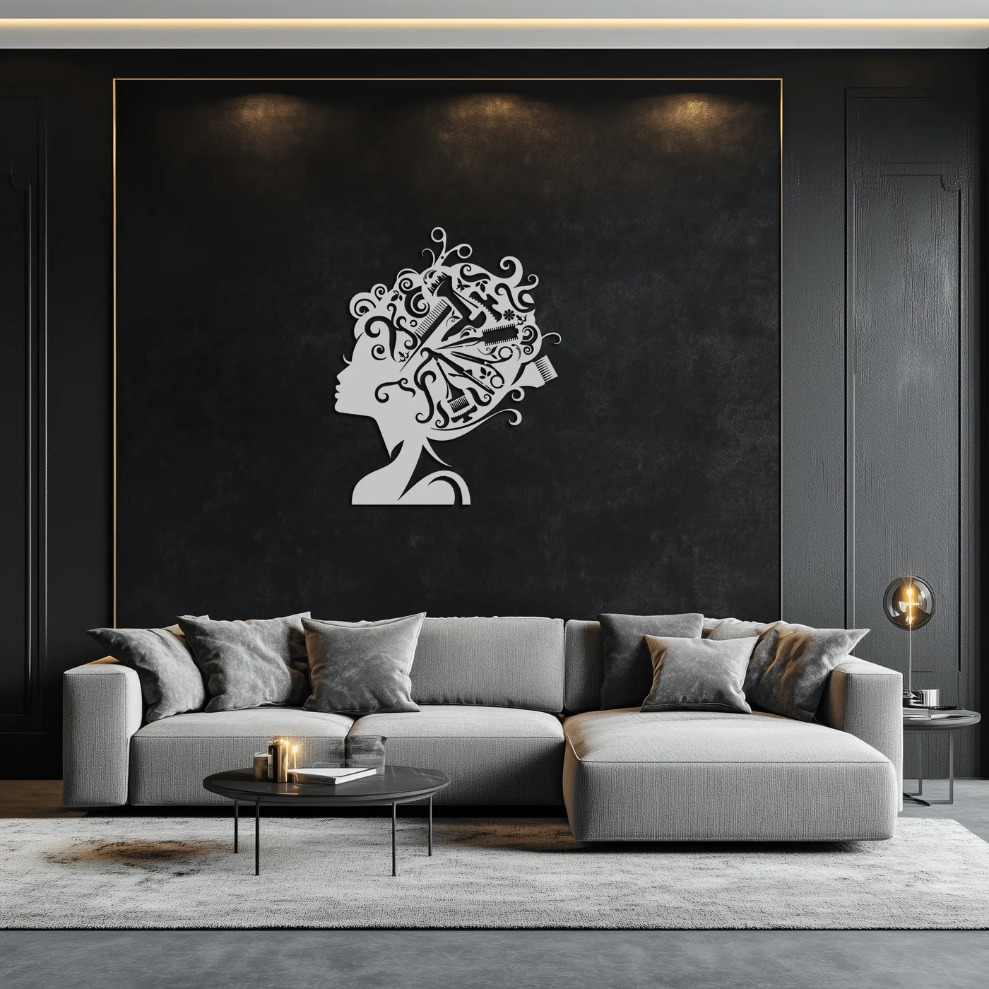 Hair Stylist Metal Wall Art - Steel Wall Decor for Salons and Studios - KAF004 by Enova Art