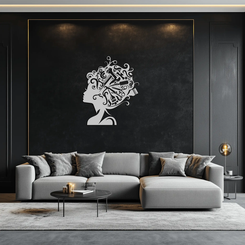 Hair Stylist Metal Wall Art - Steel Wall Decor for Salons and Studios - KAF004 by Enova Art