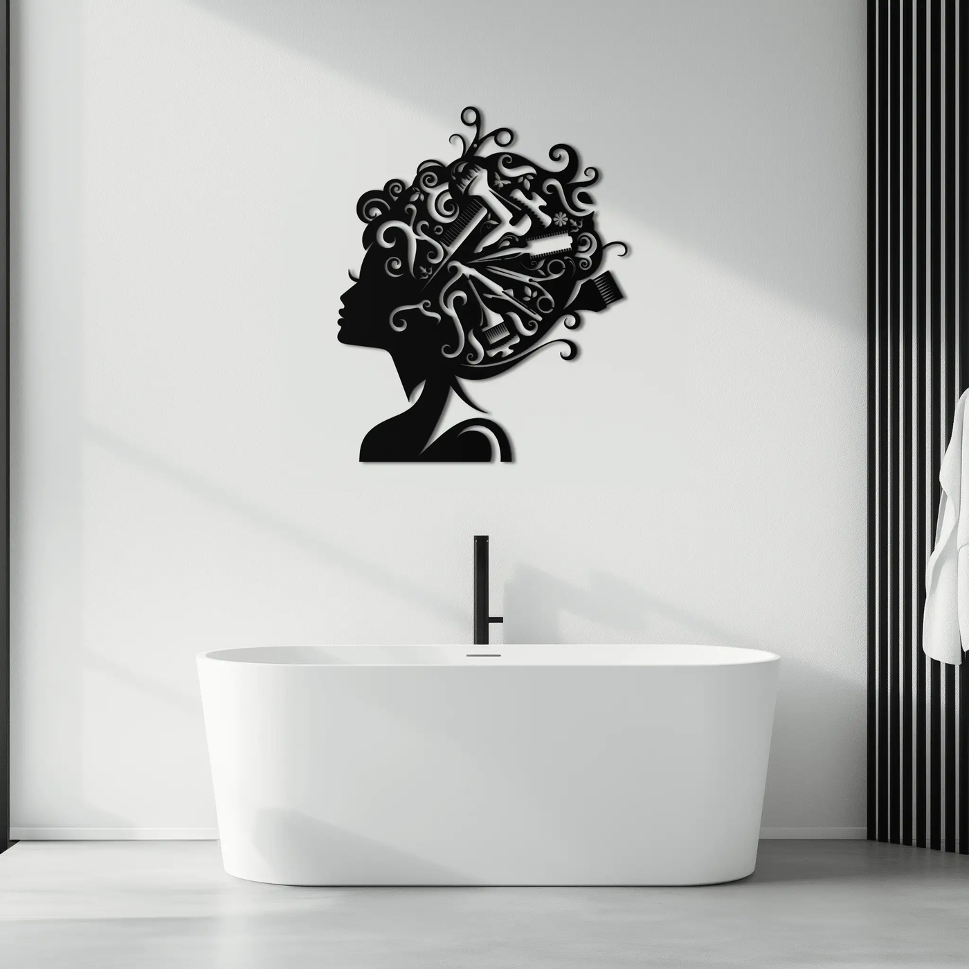 Hair Stylist Metal Wall Art - Steel Wall Decor for Salons and Studios - KAF004 by Enova Art