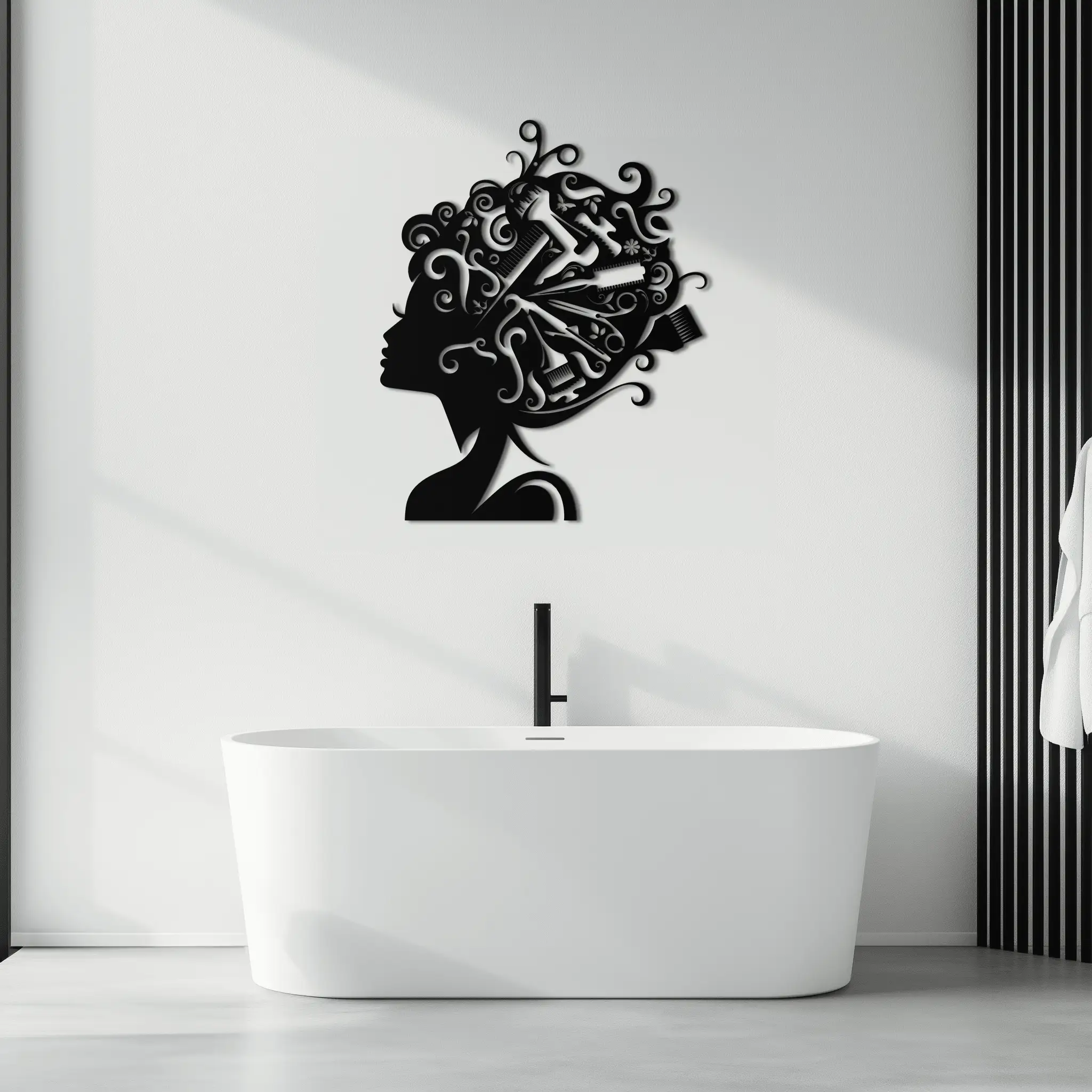 Hair Stylist Metal Wall Art - Steel Wall Decor for Salons and Studios - KAF004 by Enova Art