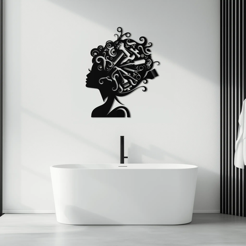 Hair Stylist Metal Wall Art - Steel Wall Decor for Salons and Studios - KAF004 by Enova Art