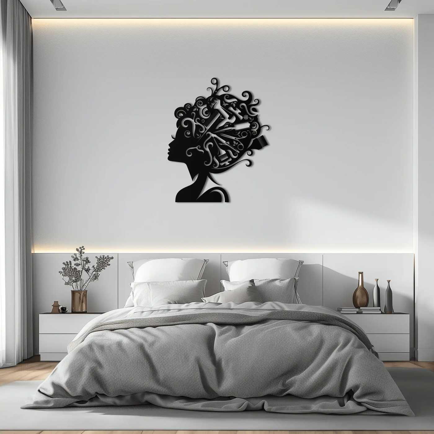 Hair Stylist Metal Wall Art - Steel Wall Decor for Salons and Studios - KAF004 by Enova Art
