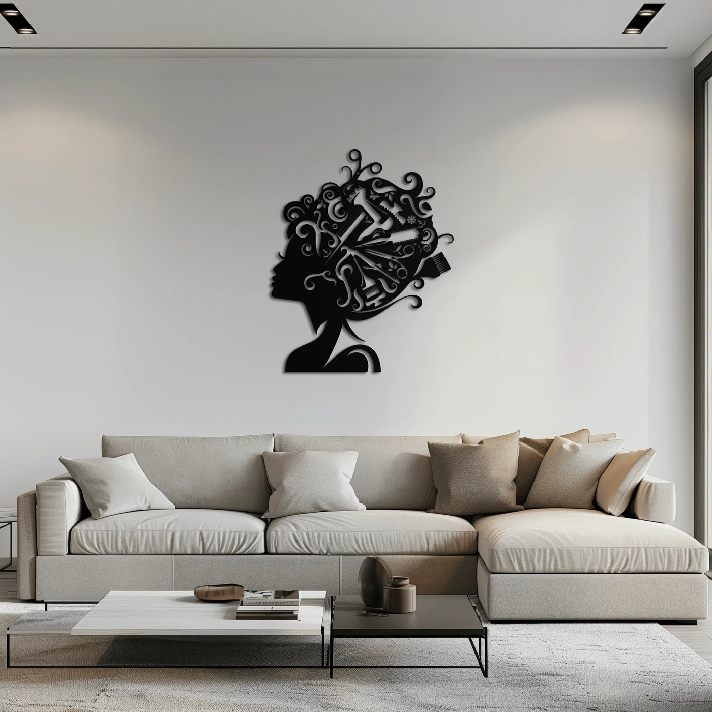 Hair Stylist Metal Wall Art - Steel Wall Decor for Salons and Studios - KAF004 by Enova Art
