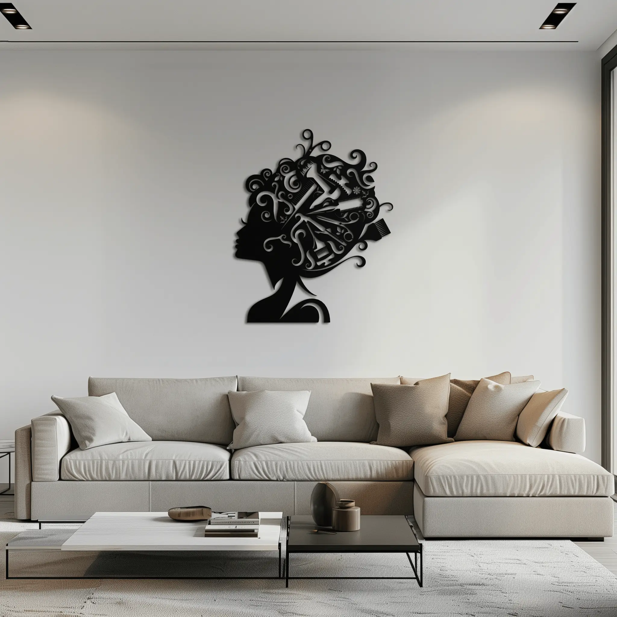 Hair Stylist Metal Wall Art - Steel Wall Decor for Salons and Studios - KAF004 by Enova Art