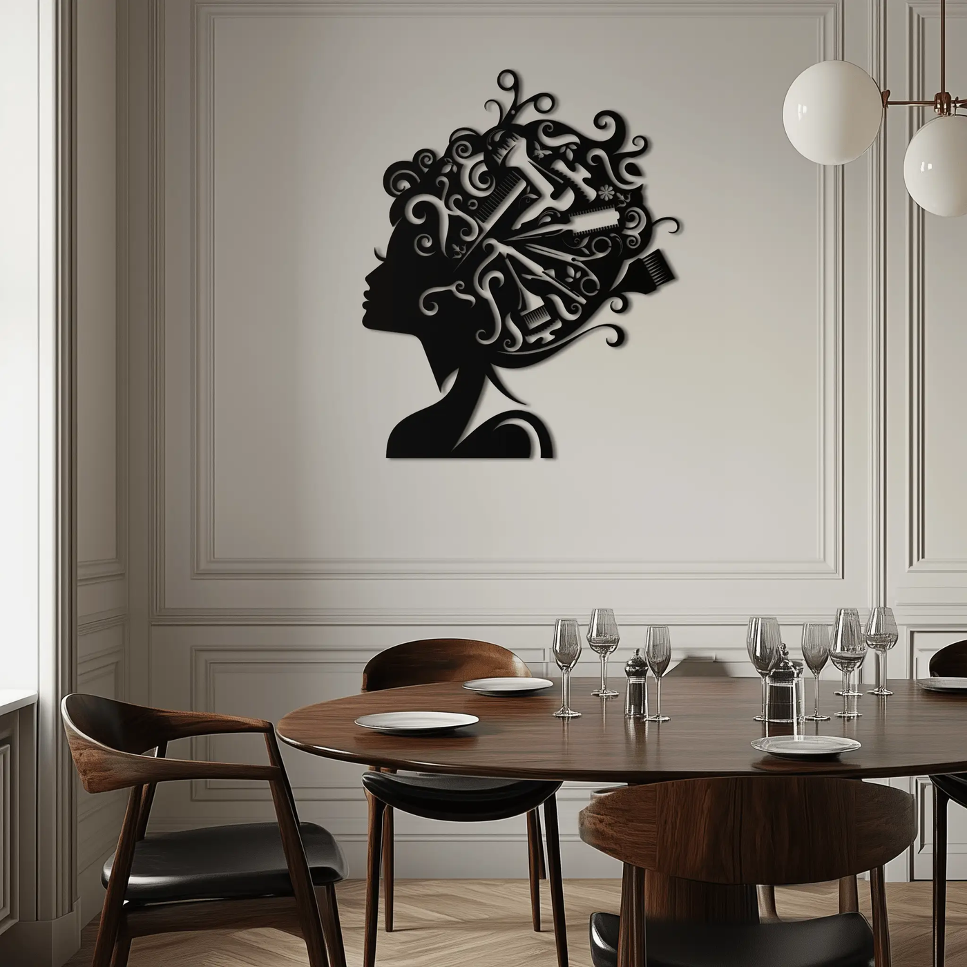 Hair Stylist Metal Wall Art - Steel Wall Decor for Salons and Studios - KAF004 by Enova Art