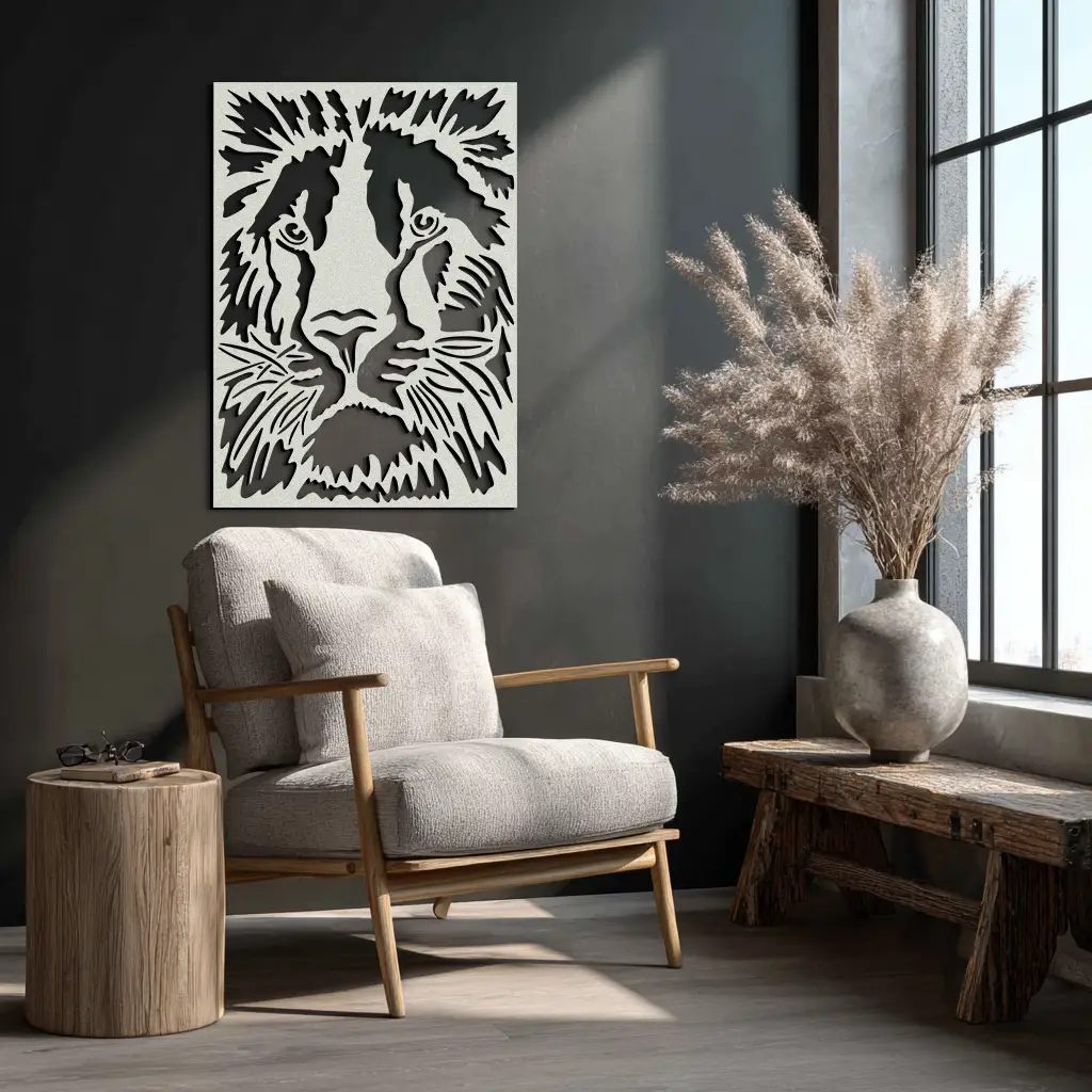 Tiger Face Metal Wall Art - Steel Wall Decor for Home and Office - KAF005 by Enova Art