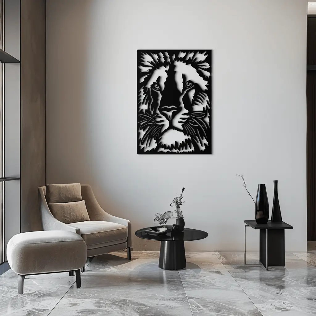 Tiger Face Metal Wall Art - Steel Wall Decor for Home and Office - KAF005 by Enova Art