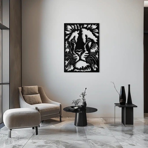 Tiger Face Metal Wall Art - Steel Wall Decor for Home and Office - KAF005