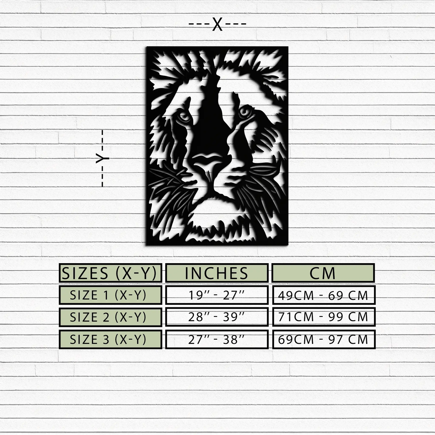 Tiger Face Metal Wall Art - Steel Wall Decor for Home and Office - KAF005 by Enova Art