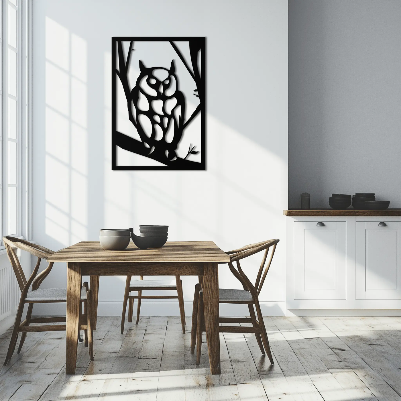 Owl Metal Wall Art - Steel Wall Decor for Home and Office - KAF006 by Enova Art