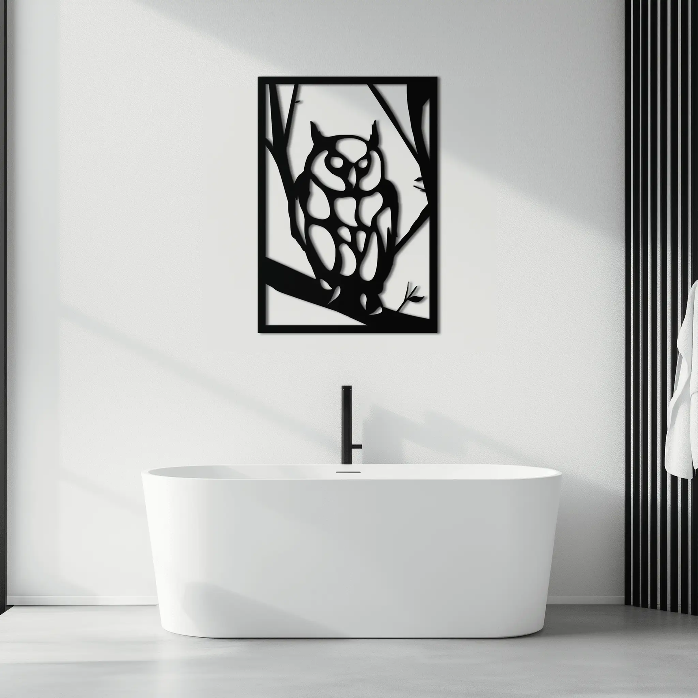 Owl Metal Wall Art - Steel Wall Decor for Home and Office - KAF006 by Enova Art