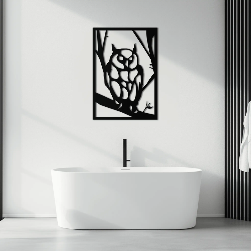 Owl Metal Wall Art - Steel Wall Decor for Home and Office - KAF006 by Enova Art