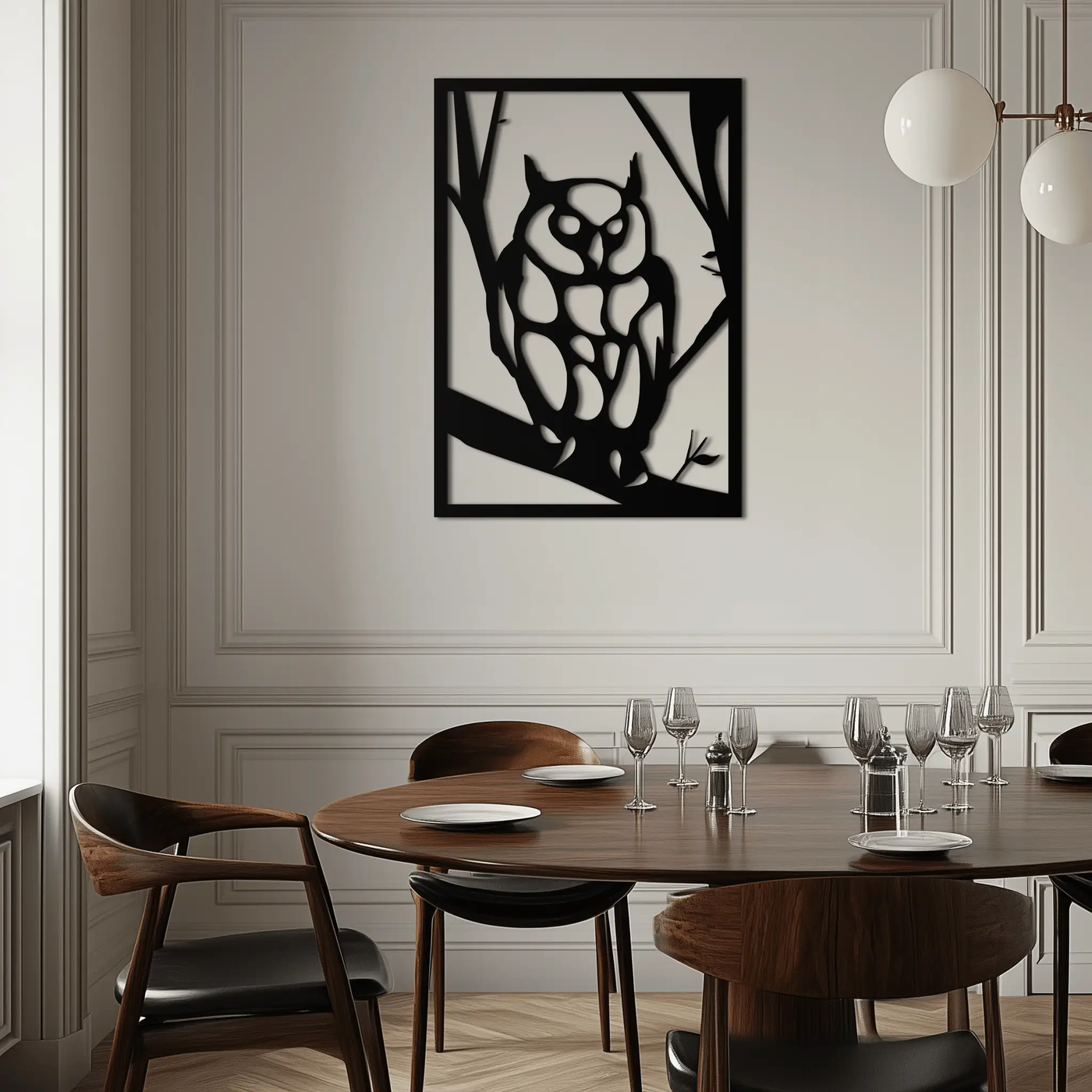 Owl Metal Wall Art - Steel Wall Decor for Home and Office - KAF006 by Enova Art