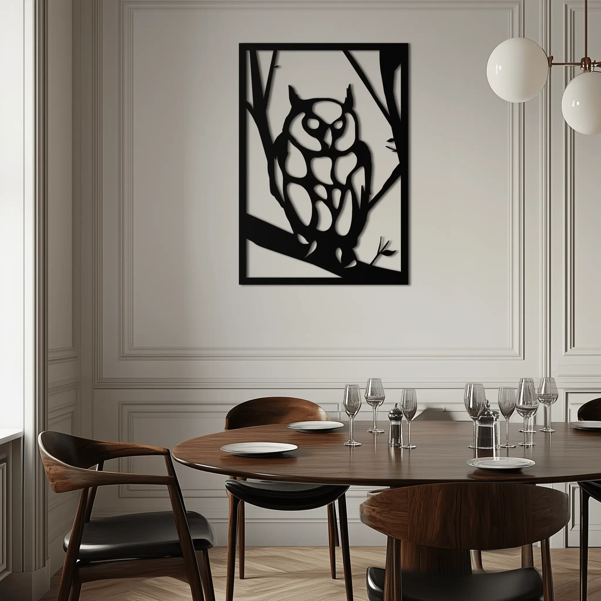 Owl Metal Wall Art - Steel Wall Decor for Home and Office - KAF006 by Enova Art