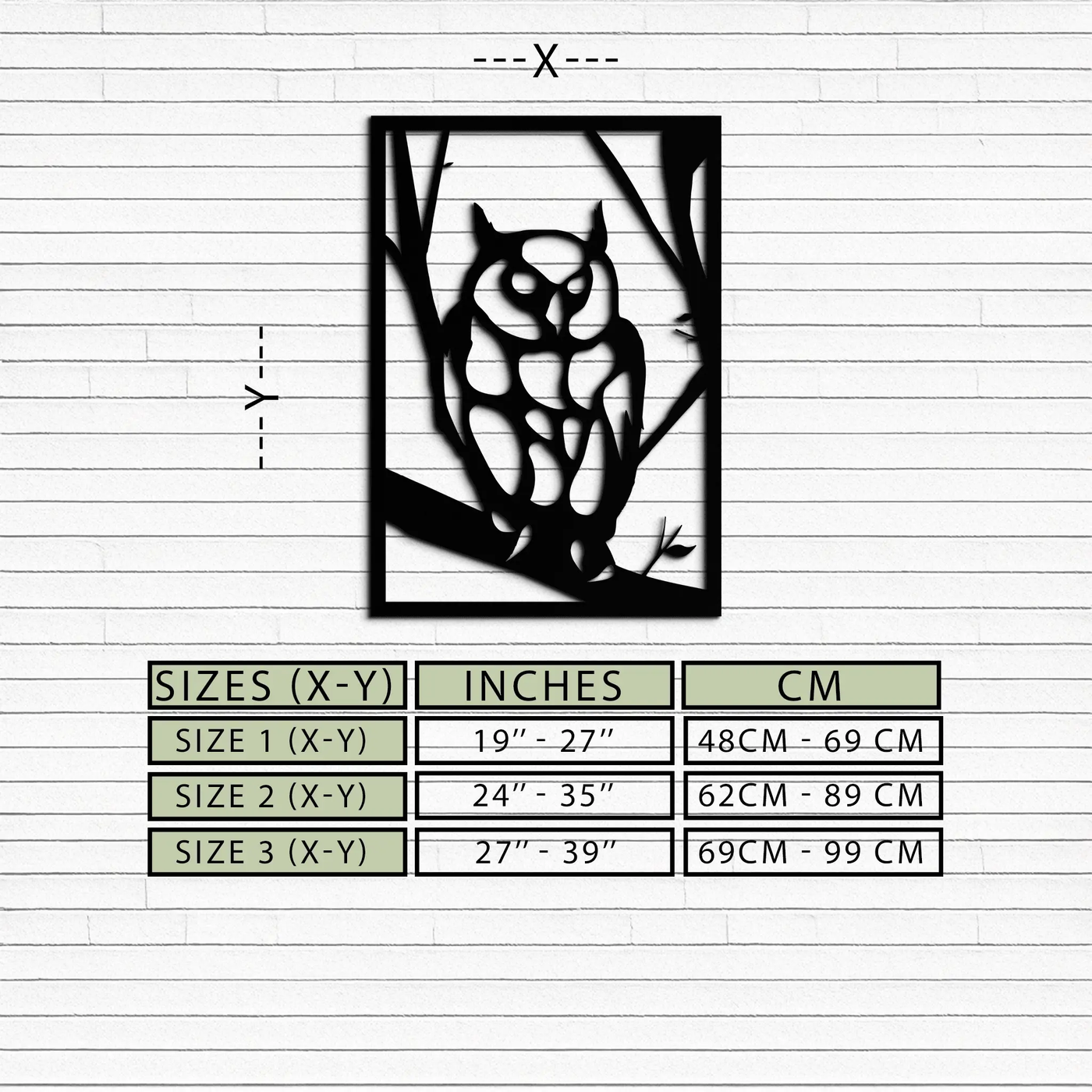 Owl Metal Wall Art - Steel Wall Decor for Home and Office - KAF006 by Enova Art