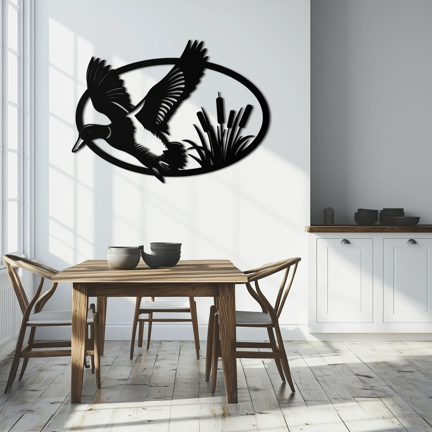 Flying Duck Metal Wall Art - Steel Wall Decor for Home and Cabin - KAF007 by Enova Art
