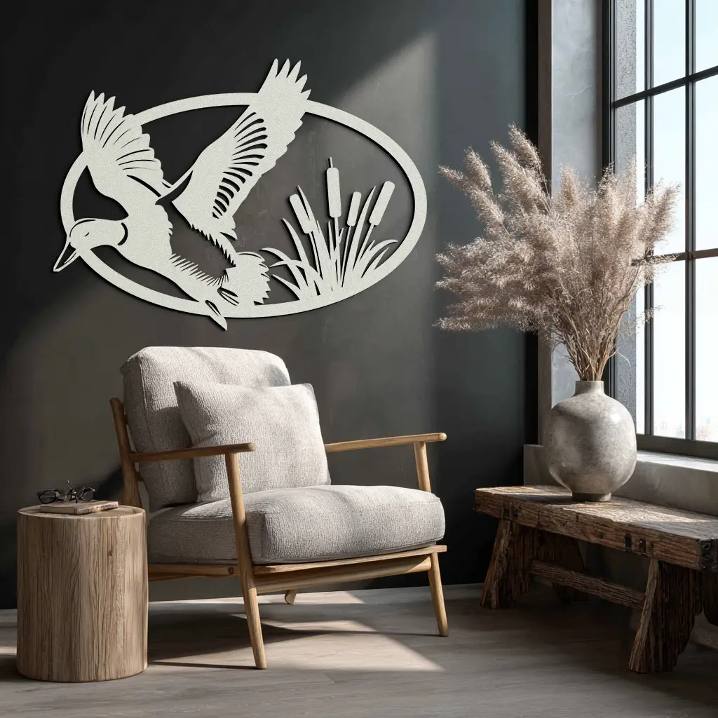 Flying Duck Metal Wall Art - Steel Wall Decor for Home and Cabin - KAF007 by Enova Art