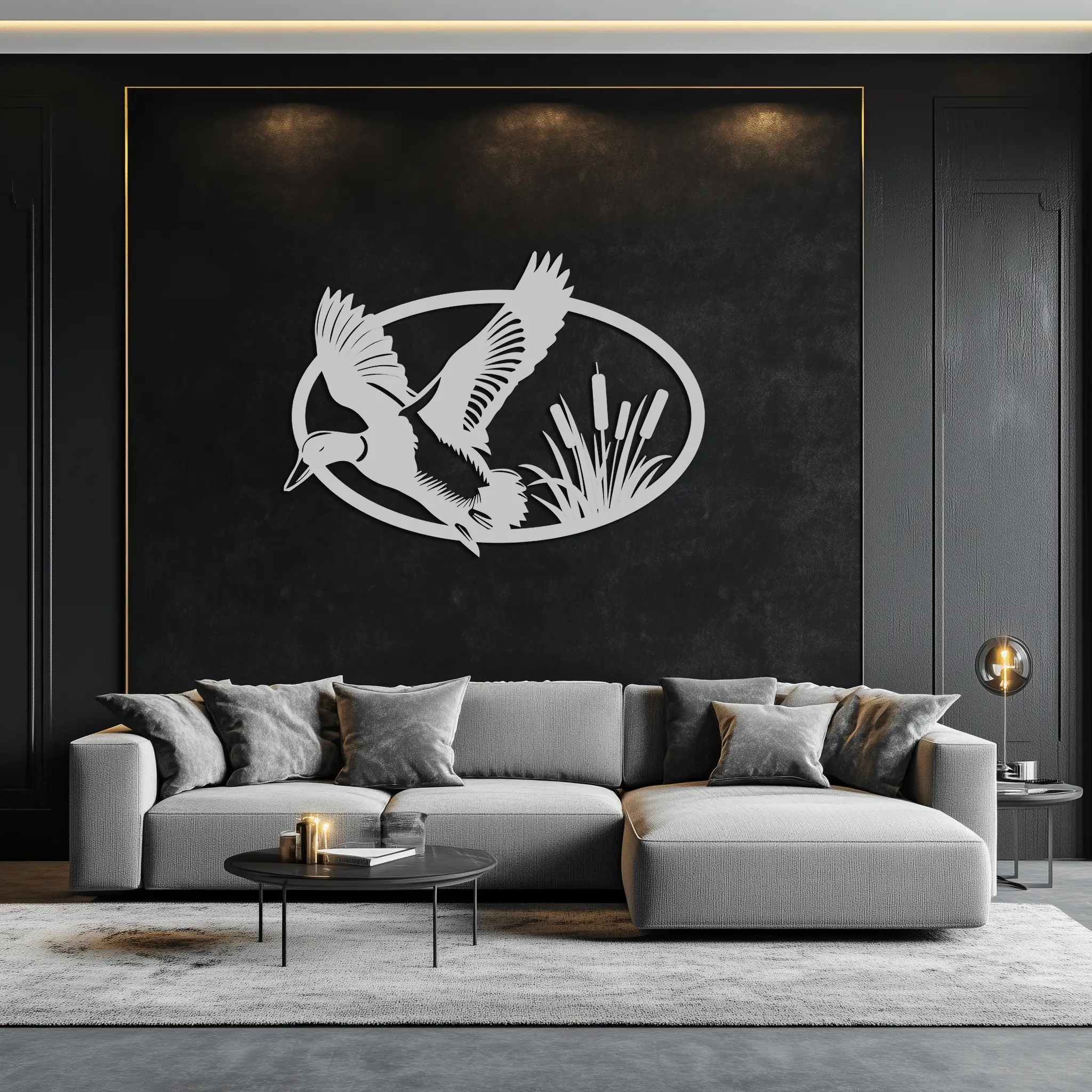 Flying Duck Metal Wall Art - Steel Wall Decor for Home and Cabin - KAF007 by Enova Art
