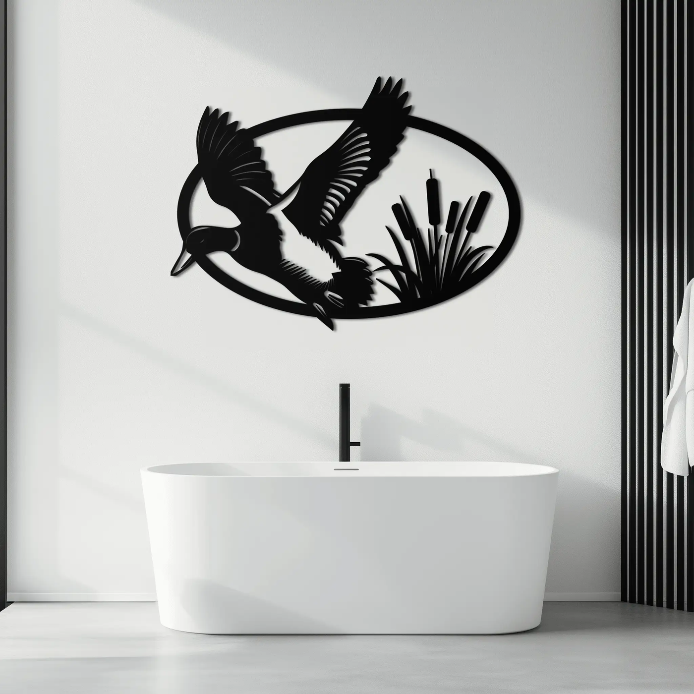 Flying Duck Metal Wall Art - Steel Wall Decor for Home and Cabin - KAF007 by Enova Art