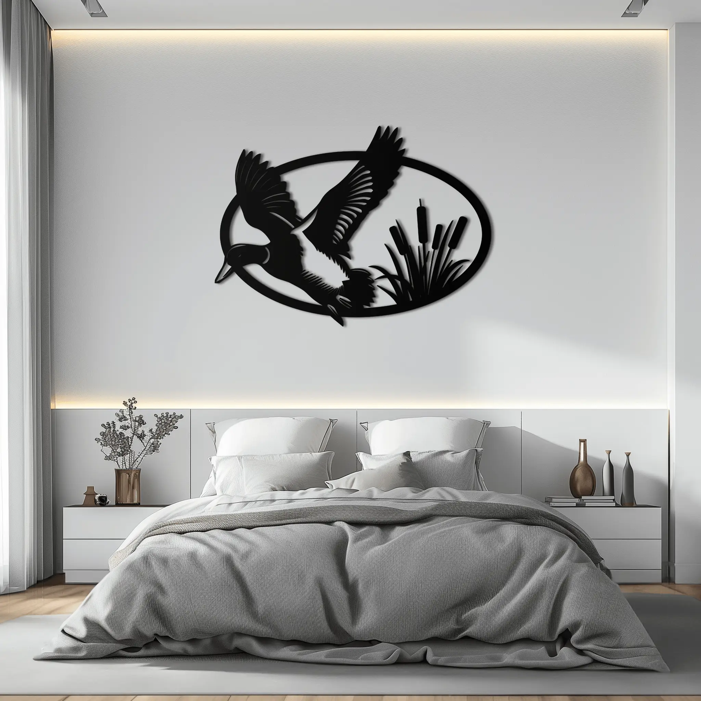 Flying Duck Metal Wall Art - Steel Wall Decor for Home and Cabin - KAF007 by Enova Art