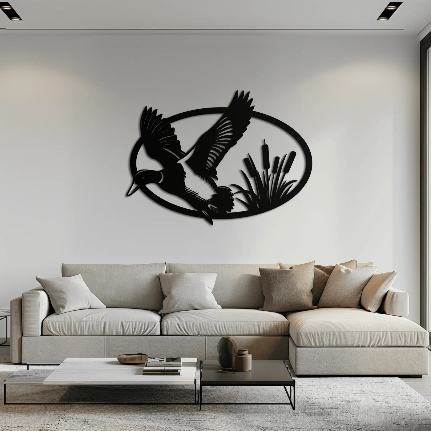 Flying Duck Metal Wall Art - Steel Wall Decor for Home and Cabin - KAF007 by Enova Art