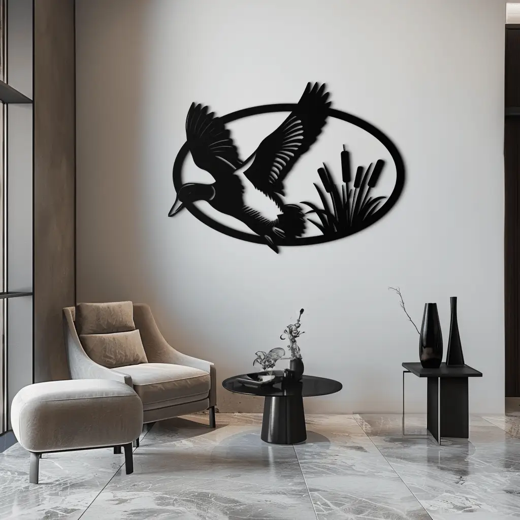 Flying Duck Metal Wall Art - Steel Wall Decor for Home and Cabin - KAF007 by Enova Art