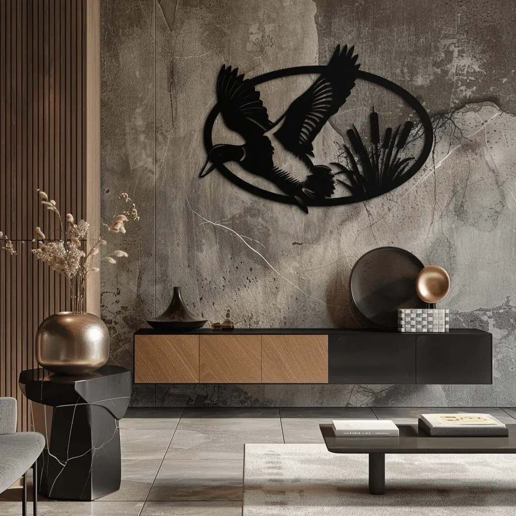 Flying Duck Metal Wall Art - Steel Wall Decor for Home and Cabin - KAF007 by Enova Art