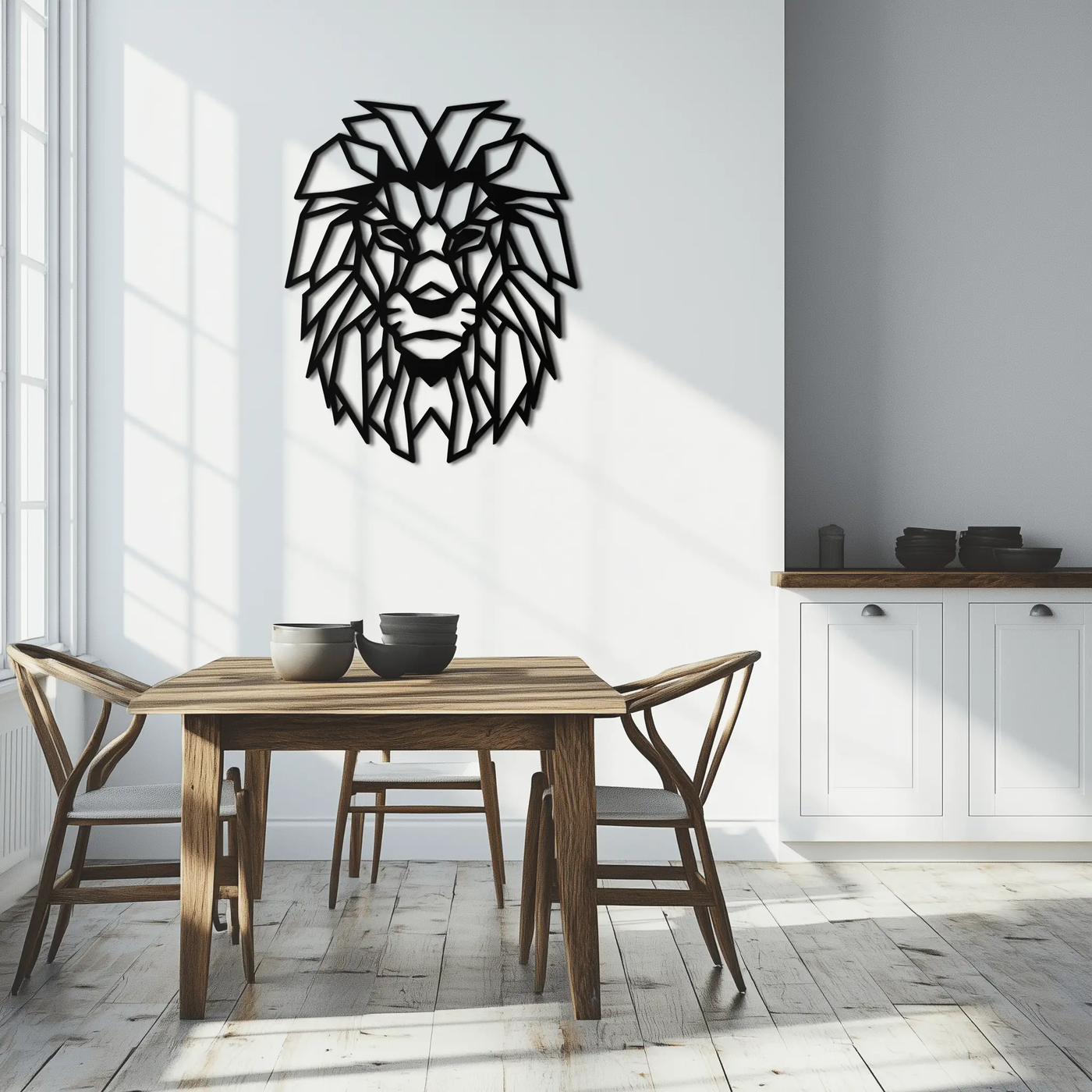 Geometric Lion Metal Wall Art - Steel Wall Decor for Home and Office - KAF008 by Enova Art