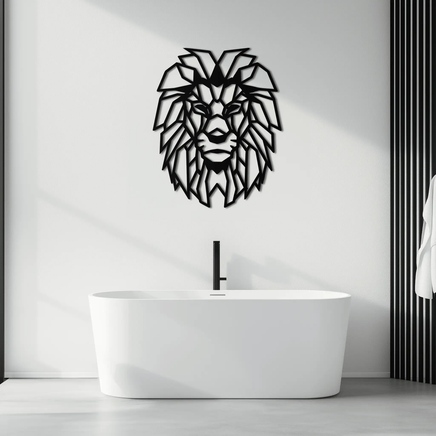 Geometric Lion Metal Wall Art - Steel Wall Decor for Home and Office - KAF008 by Enova Art