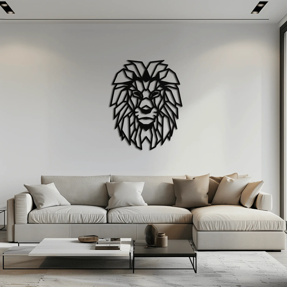 Geometric Lion Metal Wall Art - Steel Wall Decor for Home and Office - KAF008 by Enova Art