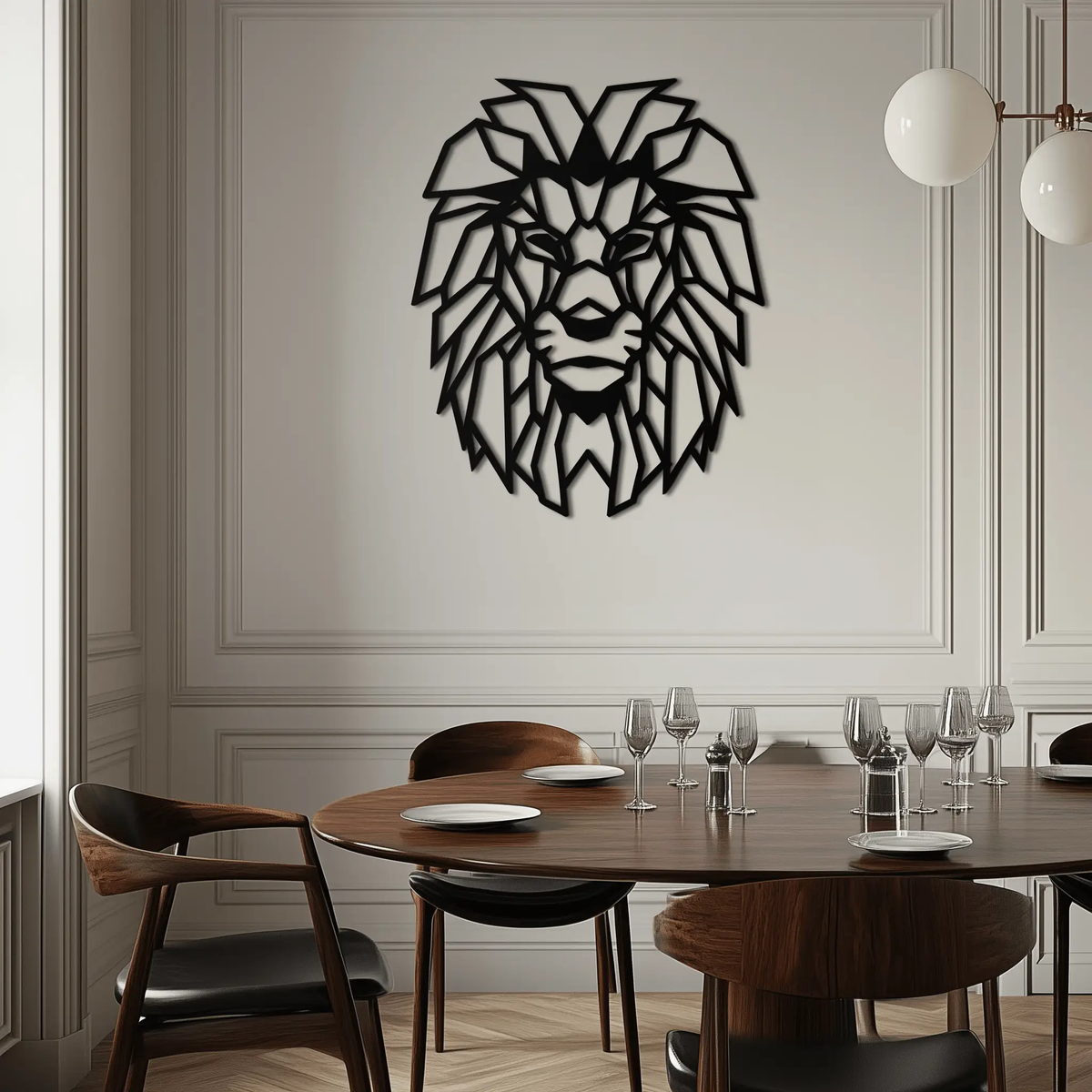 Geometric Lion Metal Wall Art - Steel Wall Decor for Home and Office - KAF008 by Enova Art