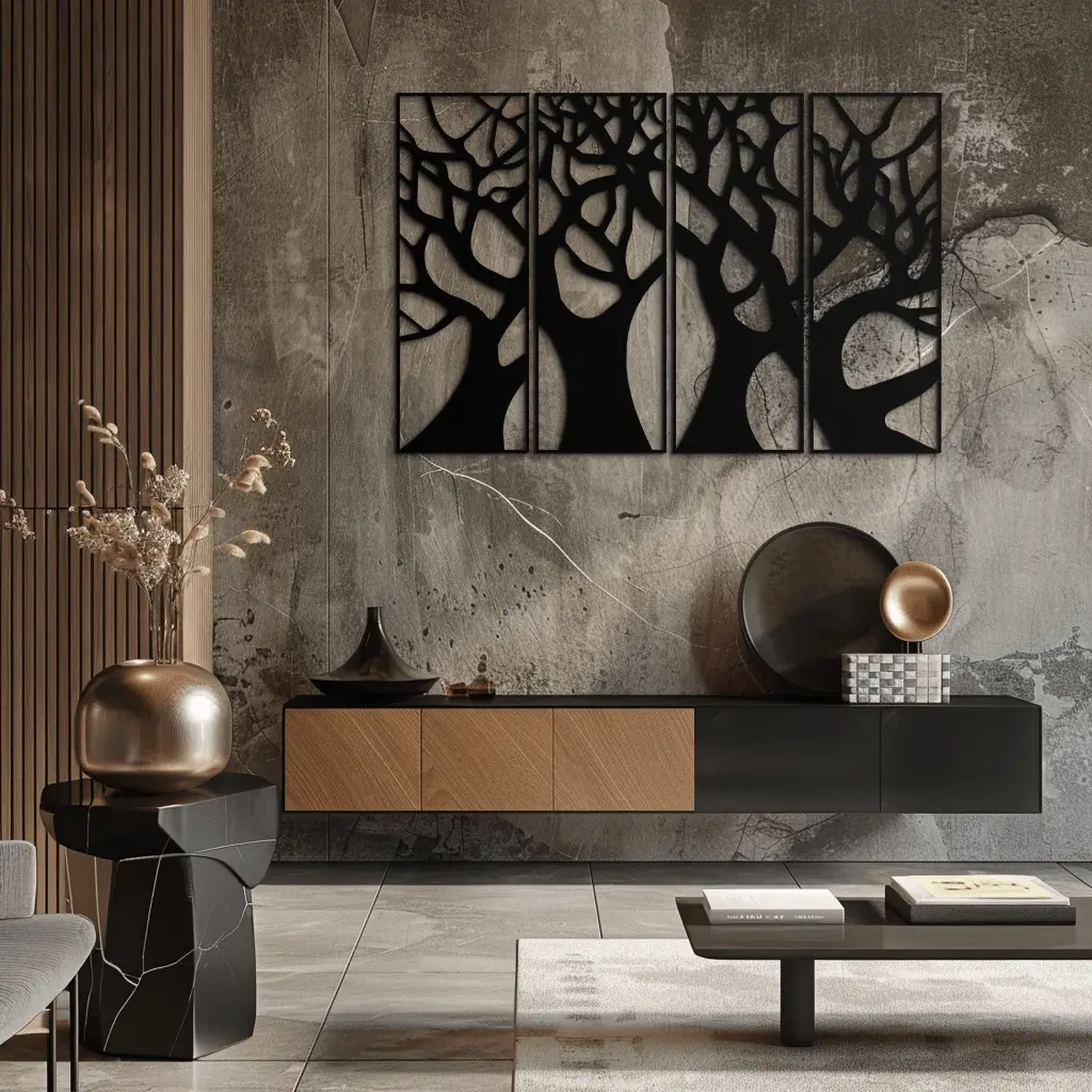 Tree Panel Metal Wall Art - Steel Wall Decor for Home and Office - KAF009 by Enova Art