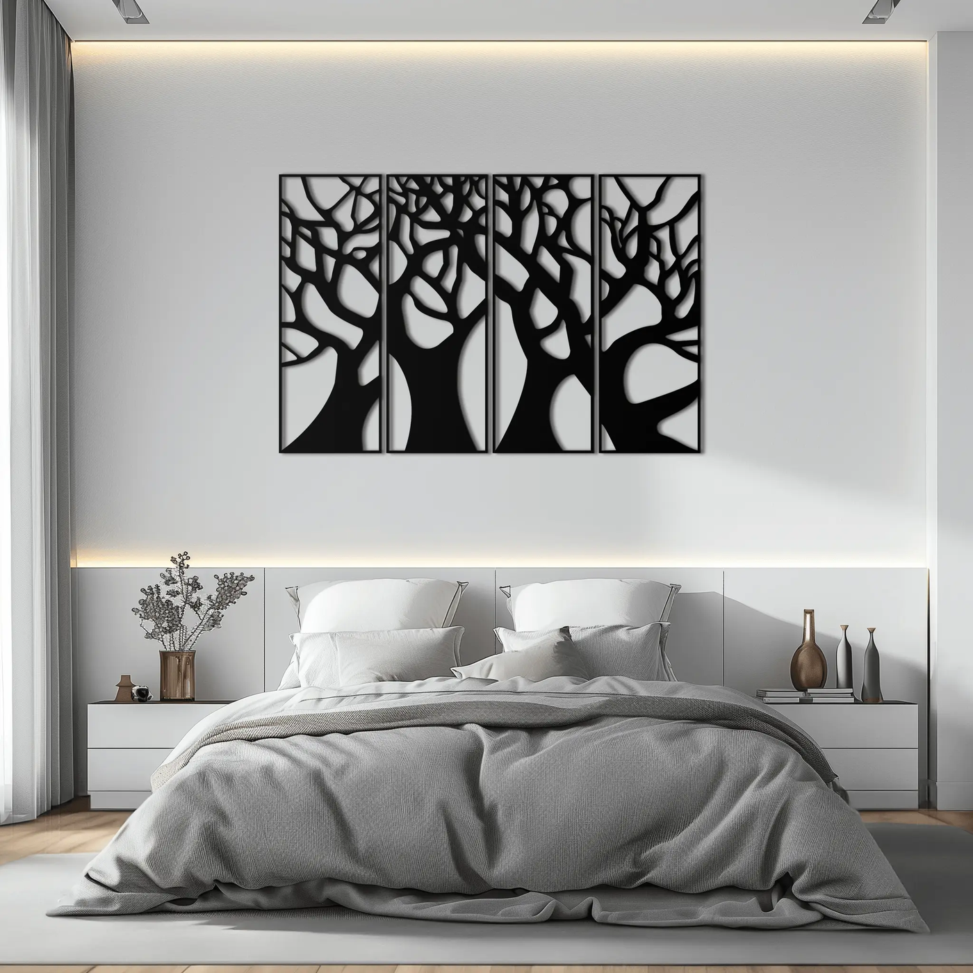Tree Panel Metal Wall Art - Steel Wall Decor for Home and Office - KAF009 by Enova Art