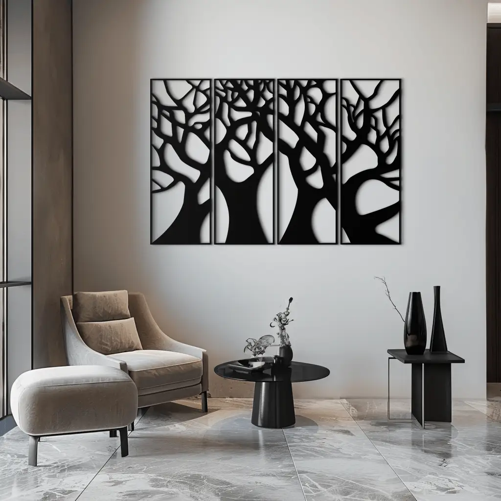Tree Panel Metal Wall Art - Steel Wall Decor for Home and Office - KAF009 by Enova Art