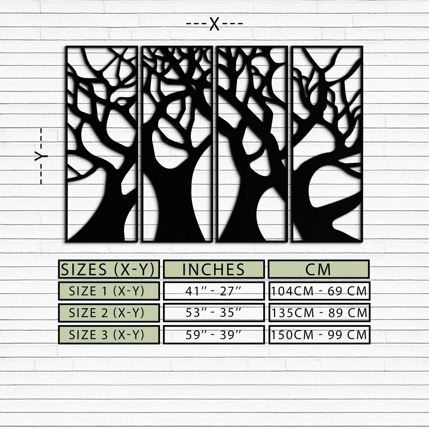 Tree Panel Metal Wall Art - Steel Wall Decor for Home and Office - KAF009 by Enova Art