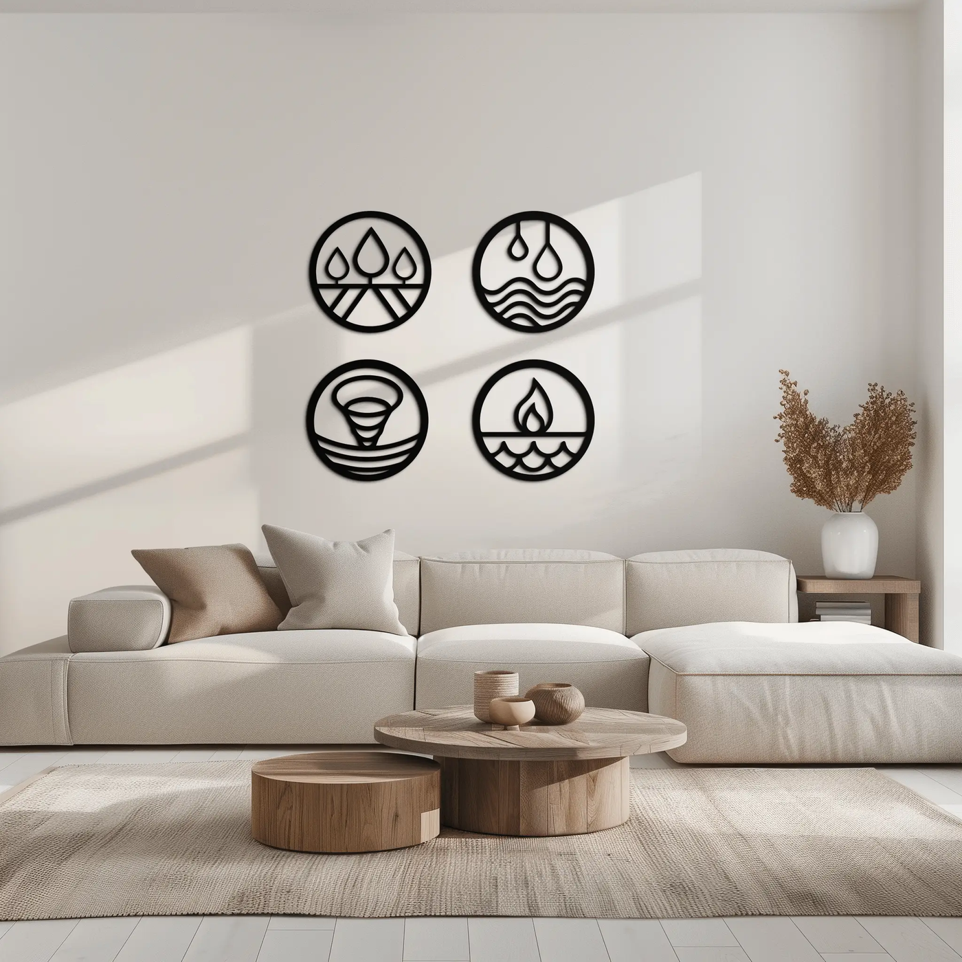 Four Elements Metal Wall Art - Steel Wall Decor for Home and Office - KAF010 by Enova Art